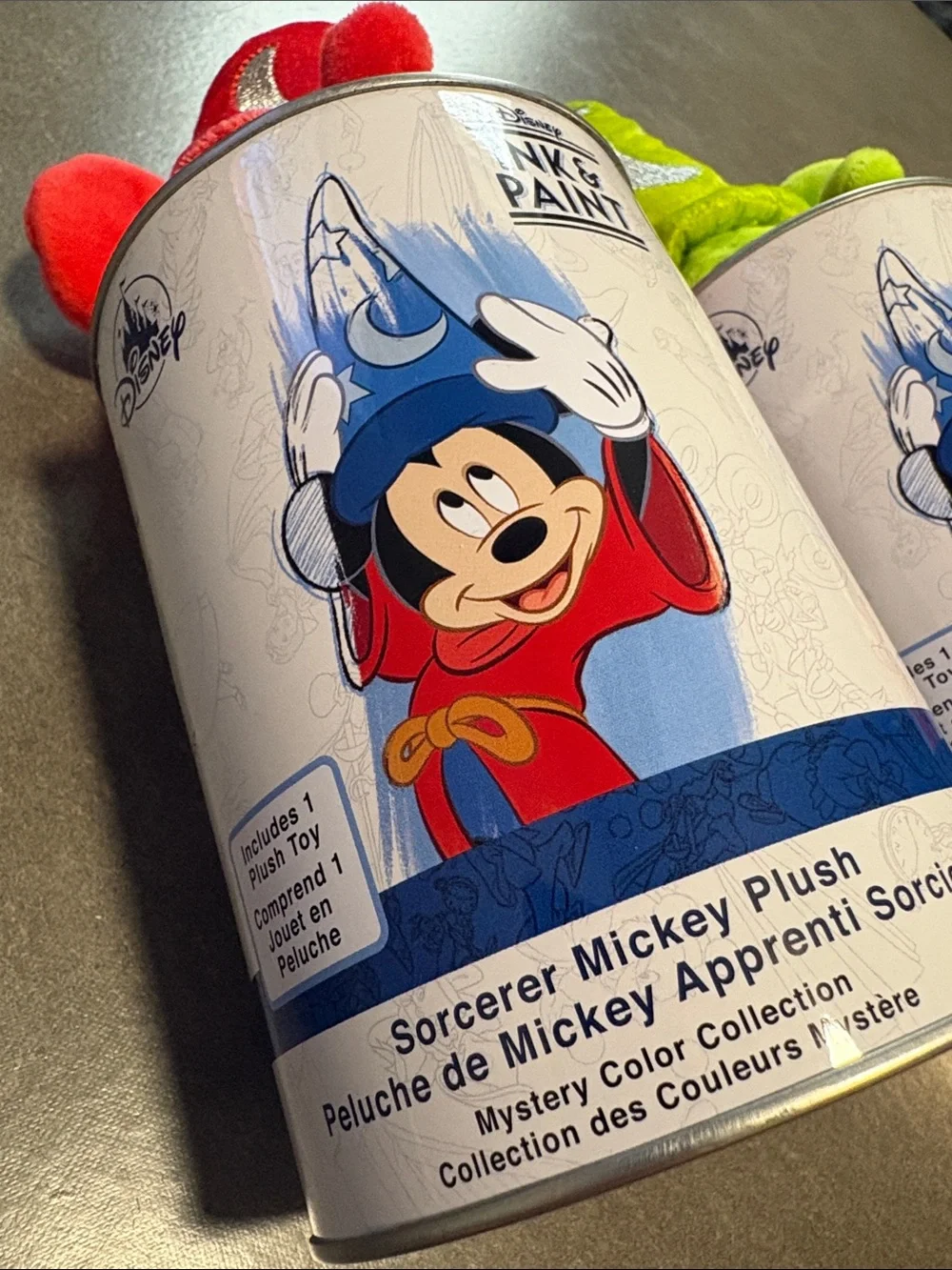 Disney Ink & Paint Sorcerer Mickey Plush - Red & Lime (set of both) one of each